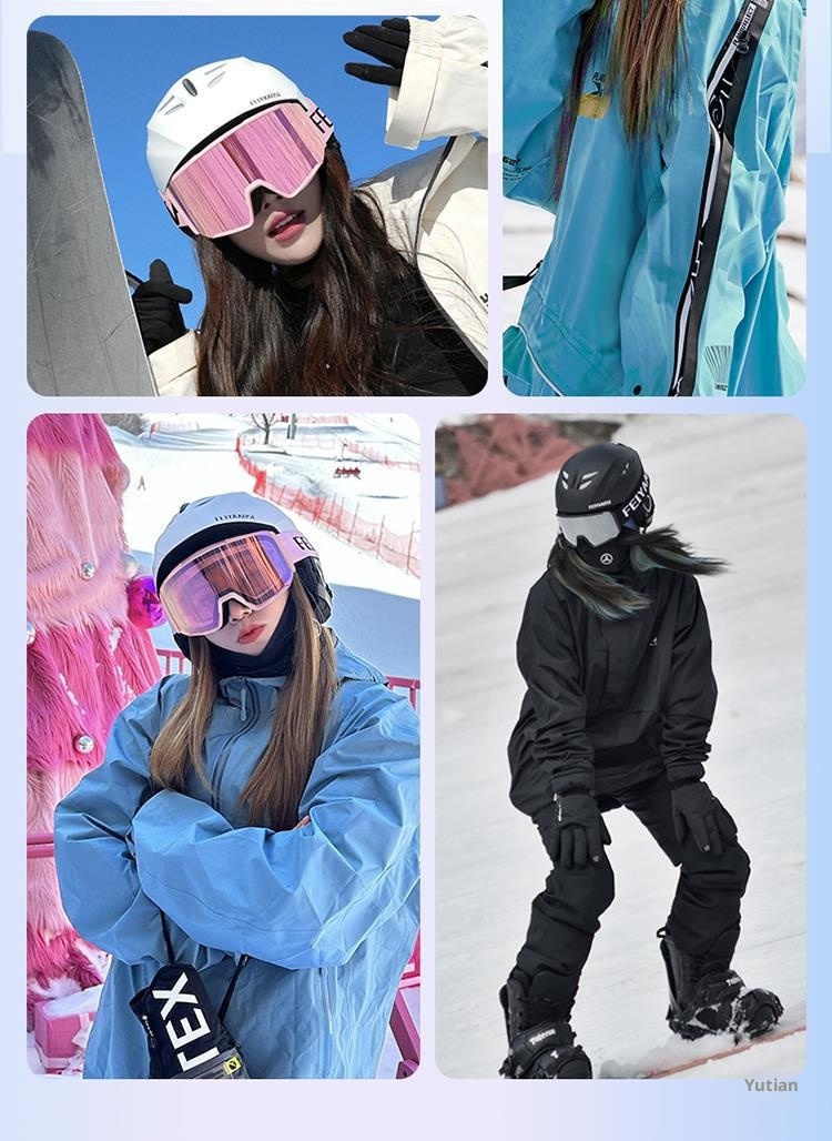 001 Yutian Snowboardhelm für Damen, Schneehelm für Herren, professionelle Kinder-Skibrille, integrierte Skimütze_voghion.com