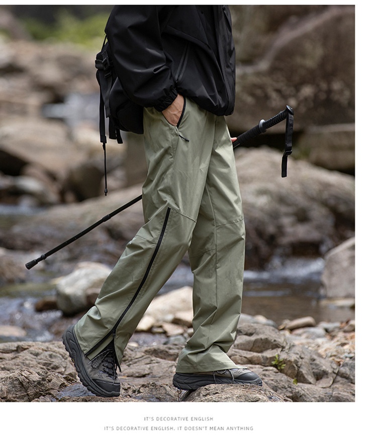 001 Spring And Autumn Outdoor Waterproof Hiking Men, Functional Zipper Straight Leg Cargo Casual Pants For Men_voghion.com