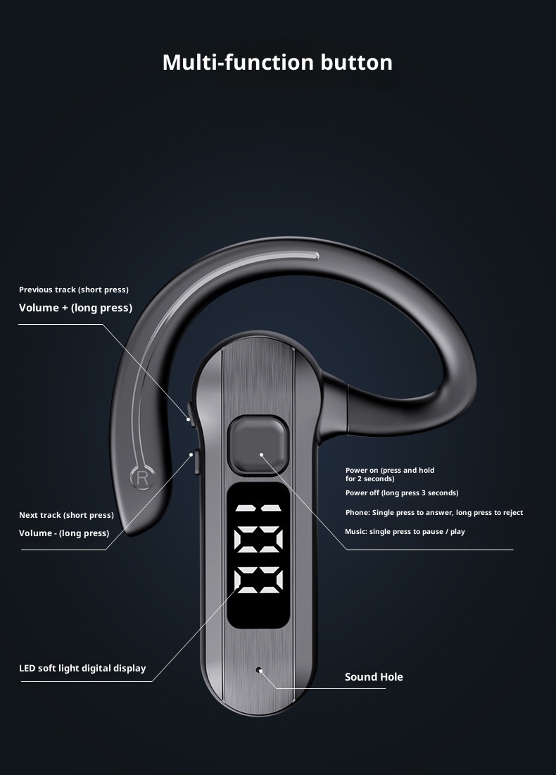 3c New OWS Bluetooth Headphones Bone Conduction Wireless Open Ear Running Noise Cancelling Stereo_voghion.com