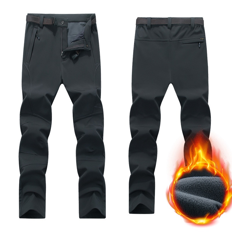 001 Herbst Winter Outdoor Softshell Fleece gefüttert Warm Verdickt Lässig Winddicht Atmungsaktiv Jacke Herren Radhose_voghion.com