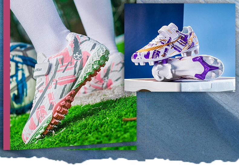 Botas de fútbol ShoeGlobe para hombre y mujer con tacos rotos, TF para adultos, zapatillas de entrenamiento para niño y niña, césped artificial AG con tacos largos_voghion.com