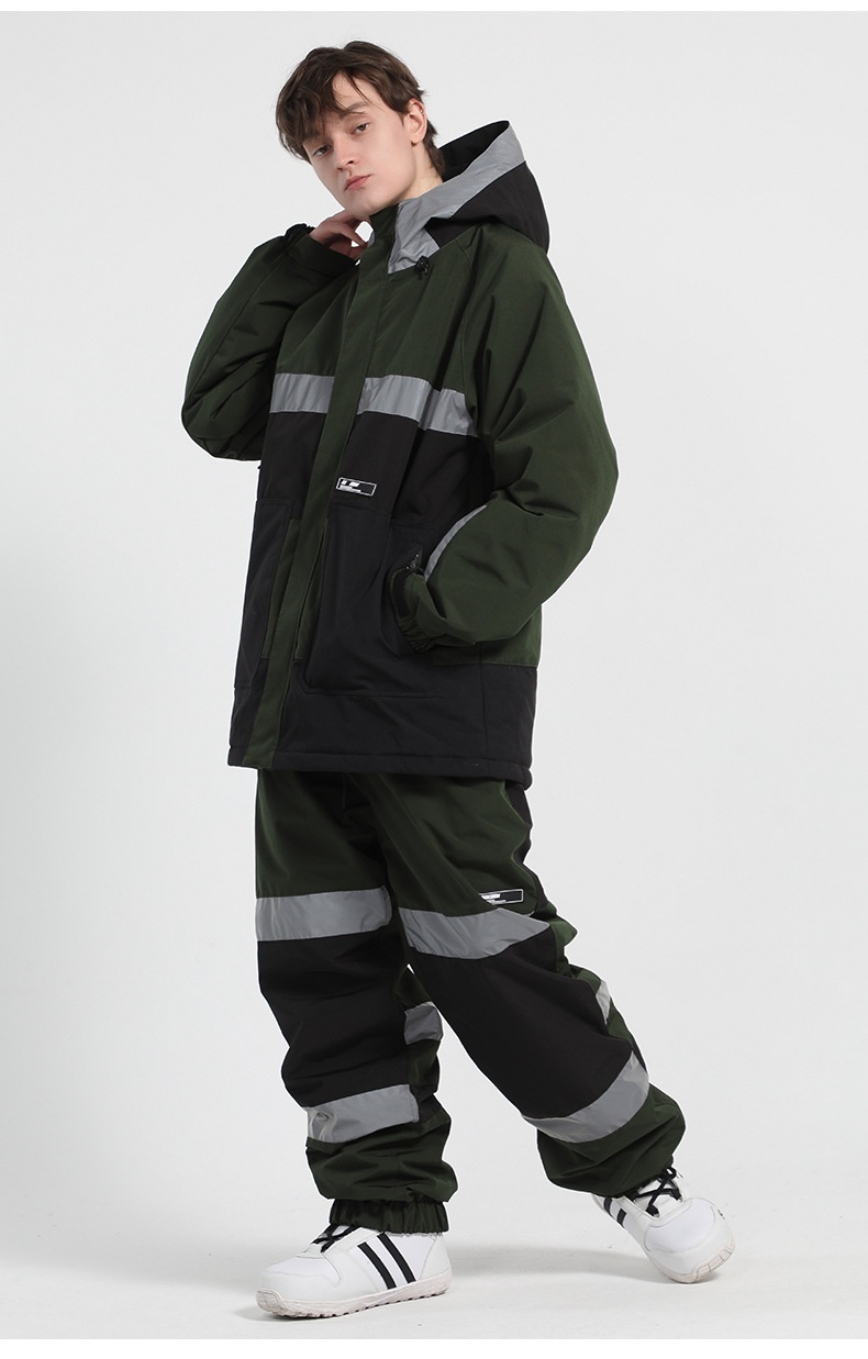 001 Gsousnow Luminous Color Block Snow Unisex 2021 Waterproof Warm Snowboard Pants_voghion.com