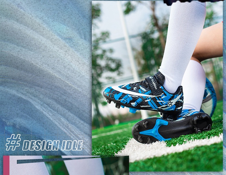 Botas de fútbol ShoeGlobe para hombre y mujer con tacos rotos, TF para adultos, zapatillas de entrenamiento para niño y niña, césped artificial AG con tacos largos_voghion.com