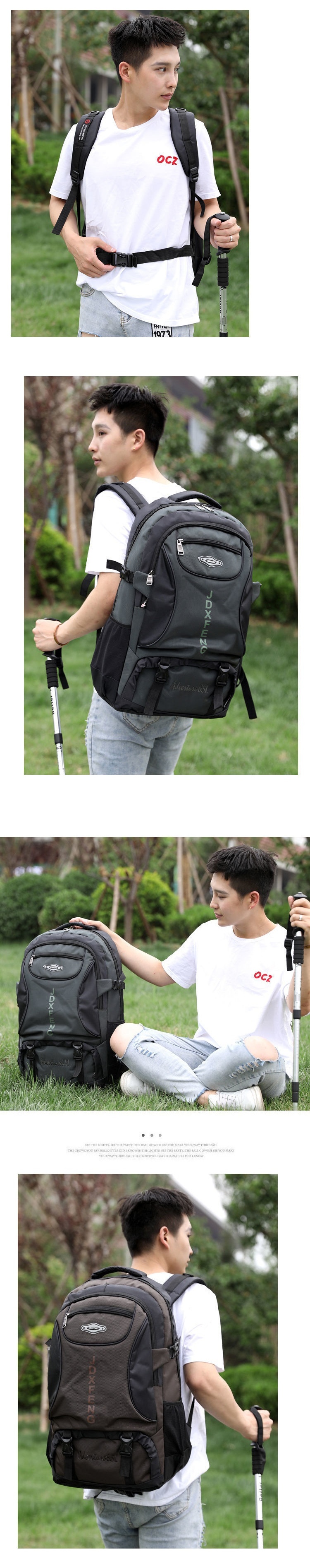 ActiveGo Outdoor Men Large Capacity Travel Casual Hiking Backpack Women Sports Waterproof Tourism Climbing Bag_voghion.com