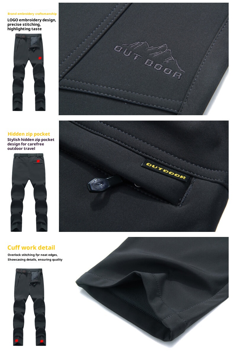 001 Herbst Winter Outdoor Softshell Fleece gefüttert Warm Verdickt Lässig Winddicht Atmungsaktiv Jacke Herren Radhose_voghion.com