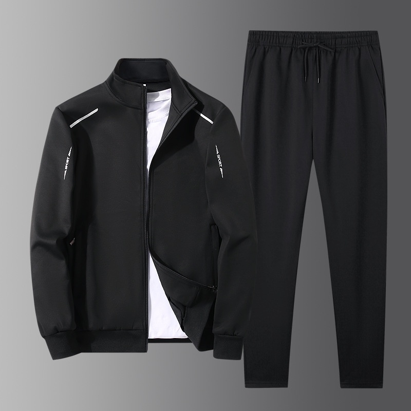 001 001 Autumn Sports Suit Men, Spring Casual Running Two-Piece Set, Youth Middle-Aged Group Suit, Bulk Purchase Sweatshirt And_voghion.com
