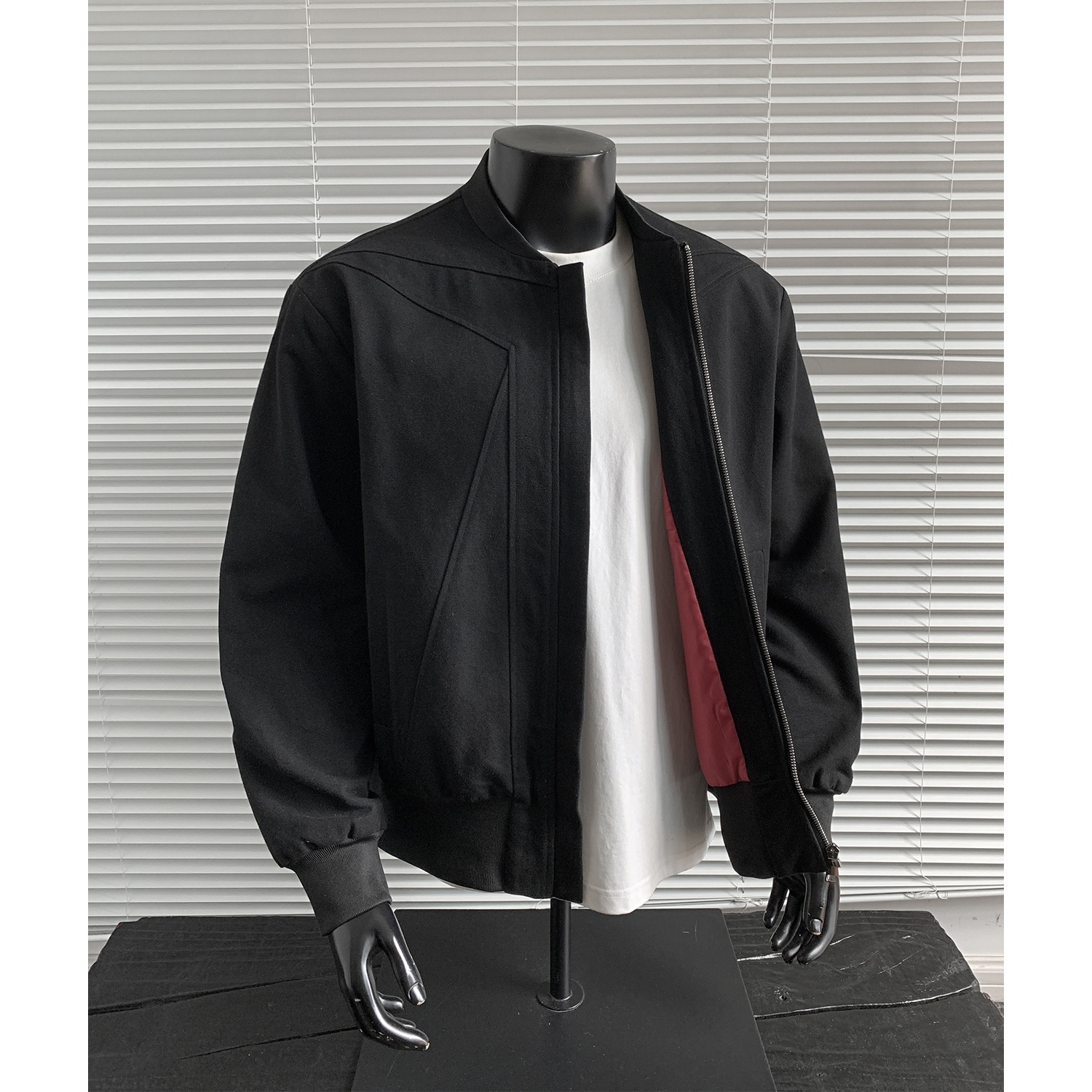 boy Black Warrior Heavy Canvas Flight Jacket Men's Autumn Bomber Inverted Triangle Silhouette Washed Vintage Cotton Coat_voghion.com