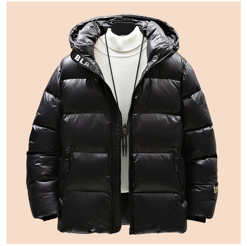 boy Unisex Black Gold Couple Short Style Duck Goose Down Jacket Men's Women's Top_voghion.com