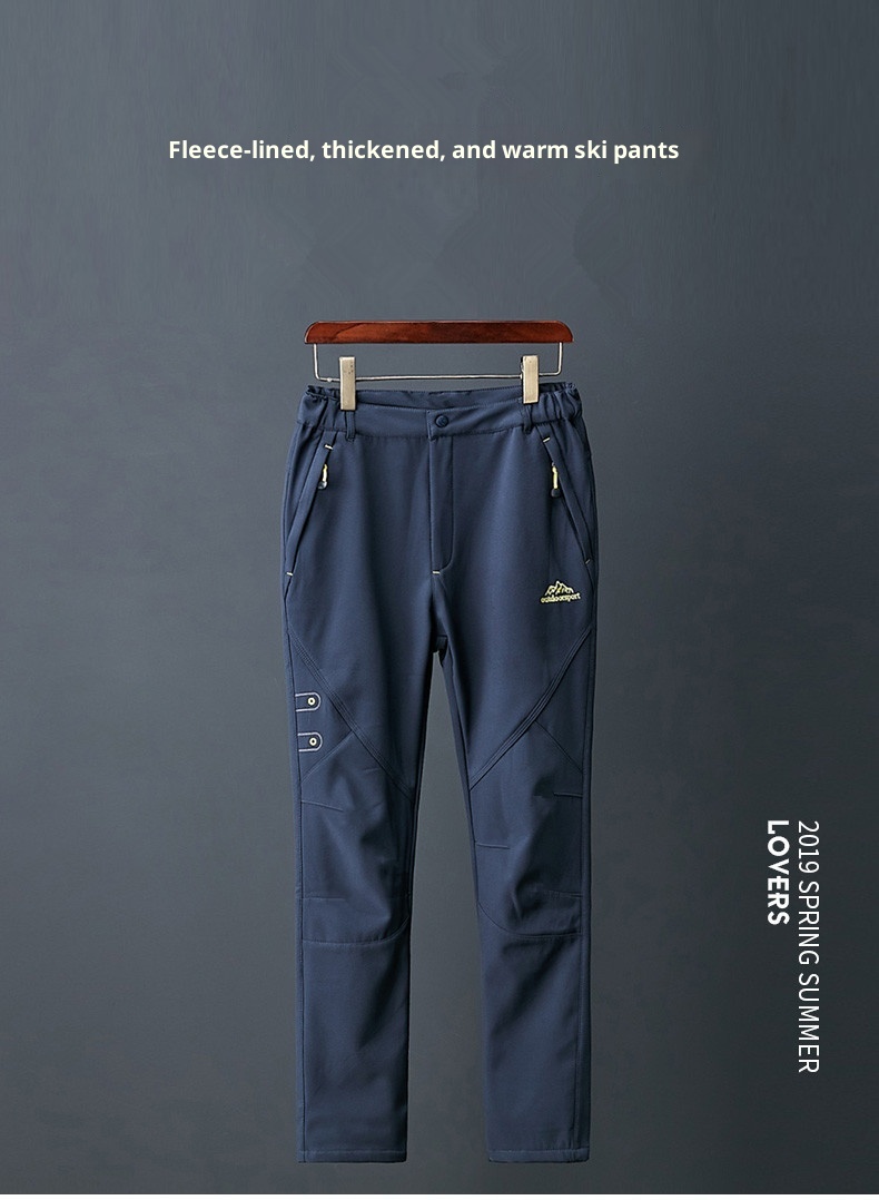 001 Zimowe, grube, polarowe spodnie typu softshell dla mężczyzn, outdoorowe, wiatroodporne, wodoodporne, ciepłe, sportowe, turystyczne, długie, producent_voghion.com
