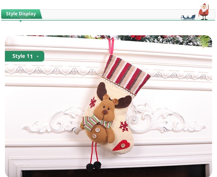 Lillian Cross-Border New Hot-Selling Supplies Medium Size Doll Stocking Cartoon 3D Christmas Ornament Decoration Gift_voghion.com