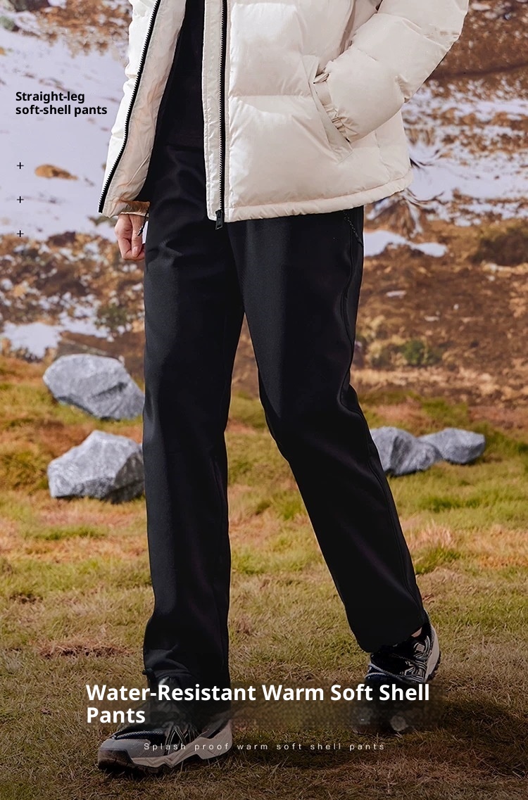 001 Pantaloni da trekking da uomo, caldi, larghi, antivento, foderati in pile, softshell da donna, pantaloni lunghi a gamba dritta, ghiaccio e_voghion.com