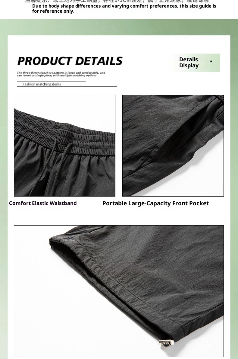 001 Outdoor Hiking Functionele rechte broek voor mannen en vrouwen, snel drogende casual losse waterdichte trekkingbroek met wijde pijpen,_voghion.com