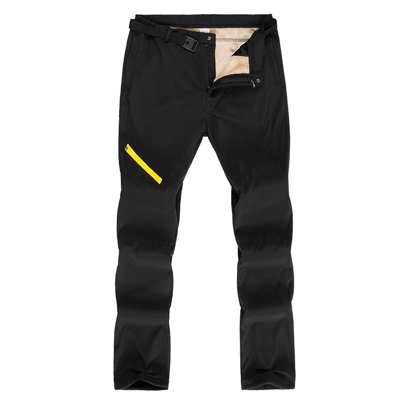 001 Herren Softshell Wanderhose, Outdoor-Hose, Damen Herbst Winter, gefüttert, dick, warm, locker, wasserdicht, Fleece-Skihose_voghion.com