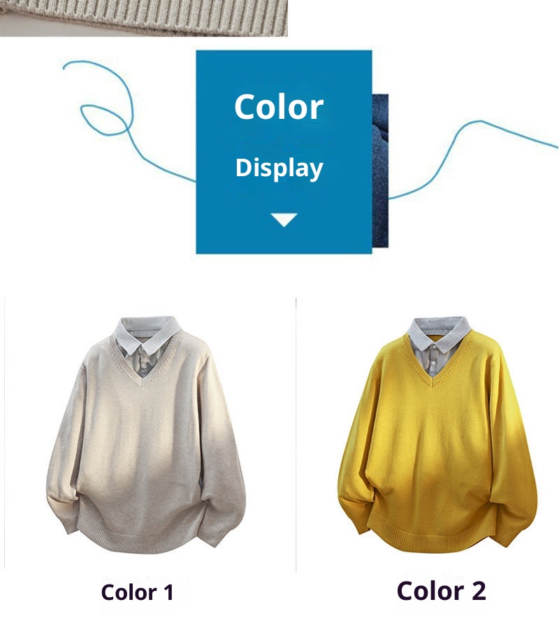 ragazzo Ragazzo Ragazzo Commercio Estero Transfrontaliero Dropshipping Trdy Nuovo 2025 Autunno Camicia Colletto Due Pezzi Maglione Pullover Per_voghion.com