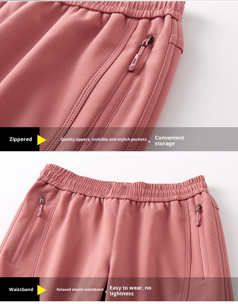 Calças compridas femininas grossas e quentes para atividades ao ar livre, com aquecimento de grafeno, ideais para o inverno. Tamanhos grandes para homens. Forro de lã impermeável._voghion.com