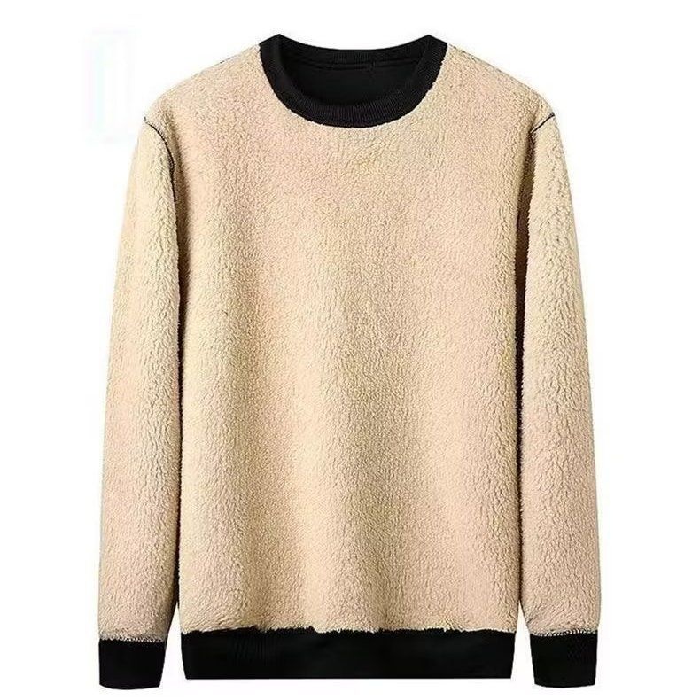 boy In Stock Autumn Winter Fleece Lined Thickened Lamb Wool Warm Men's Casual Plus Size Trendy Brand Printed Sports_voghion.com