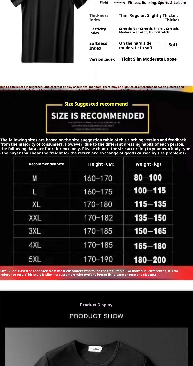 Maglietta corta da uomo in seta ghiacciata alla moda, mezza manica in tinta unita, scollo rotondo, maglietta sottile di grandi dimensioni per la mezza età_voghion.com