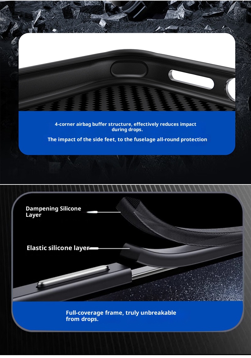 TechGlobe Adatto per il telefono cellulare 16promax Nuova custodia protettiva anti-caduta per iPhone 16pro, 16plus in fibra di carbonio_voghion.com