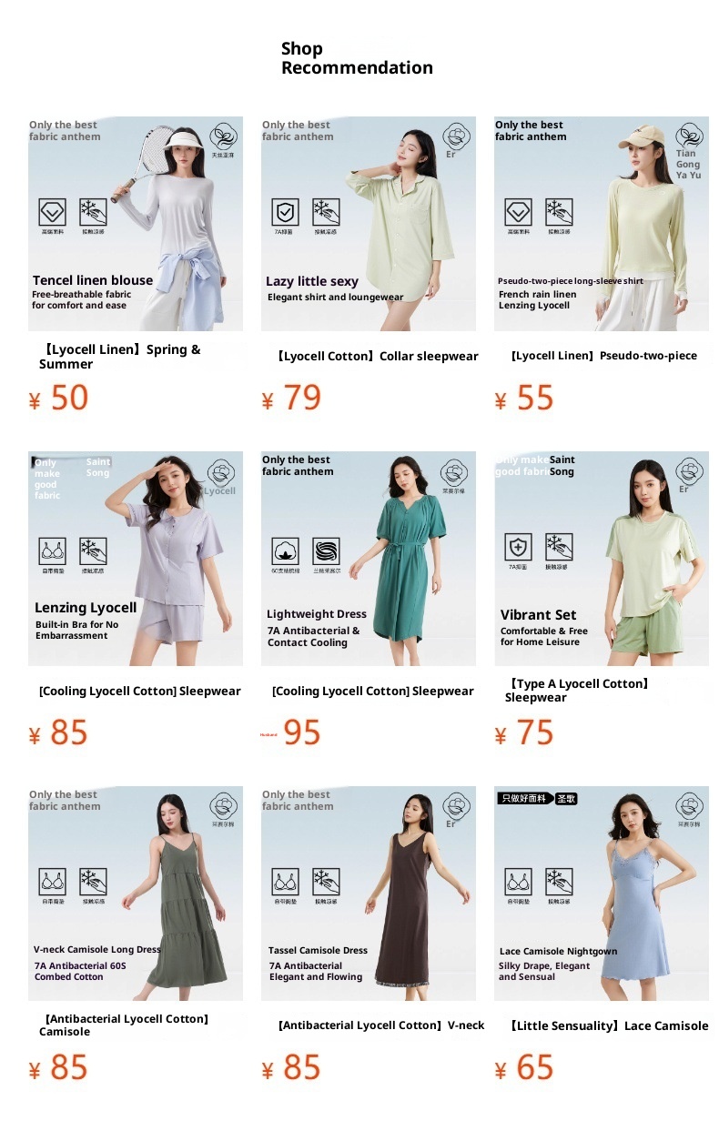 ChicShe Classe A Pigiama da donna in Tencel, traspirante, antibatterico, a maniche lunghe, autunnale, in cotone, per la casa, Xinjiang_voghion.com