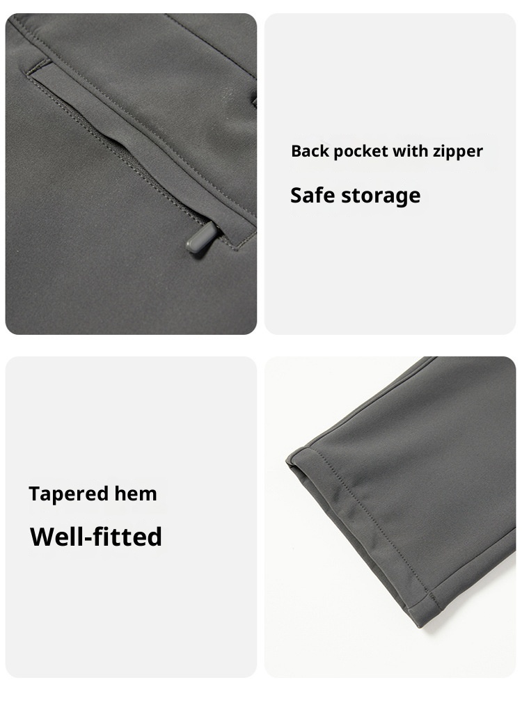 001 JHOD24 Spodnie turystyczne z podszewką z polaru, wiatroszczelne, wodoodporne, ciepłe, termiczne, rozciągliwe, proste, 3516_voghion.com