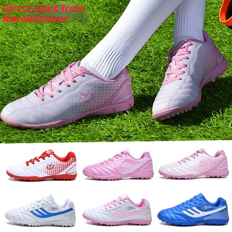 ShoeGlobe Children's For Girls, Korean Style Studded Shoes, New Boys And Girls Pink Soccer Training Shoes With Broken Studs_voghion.com