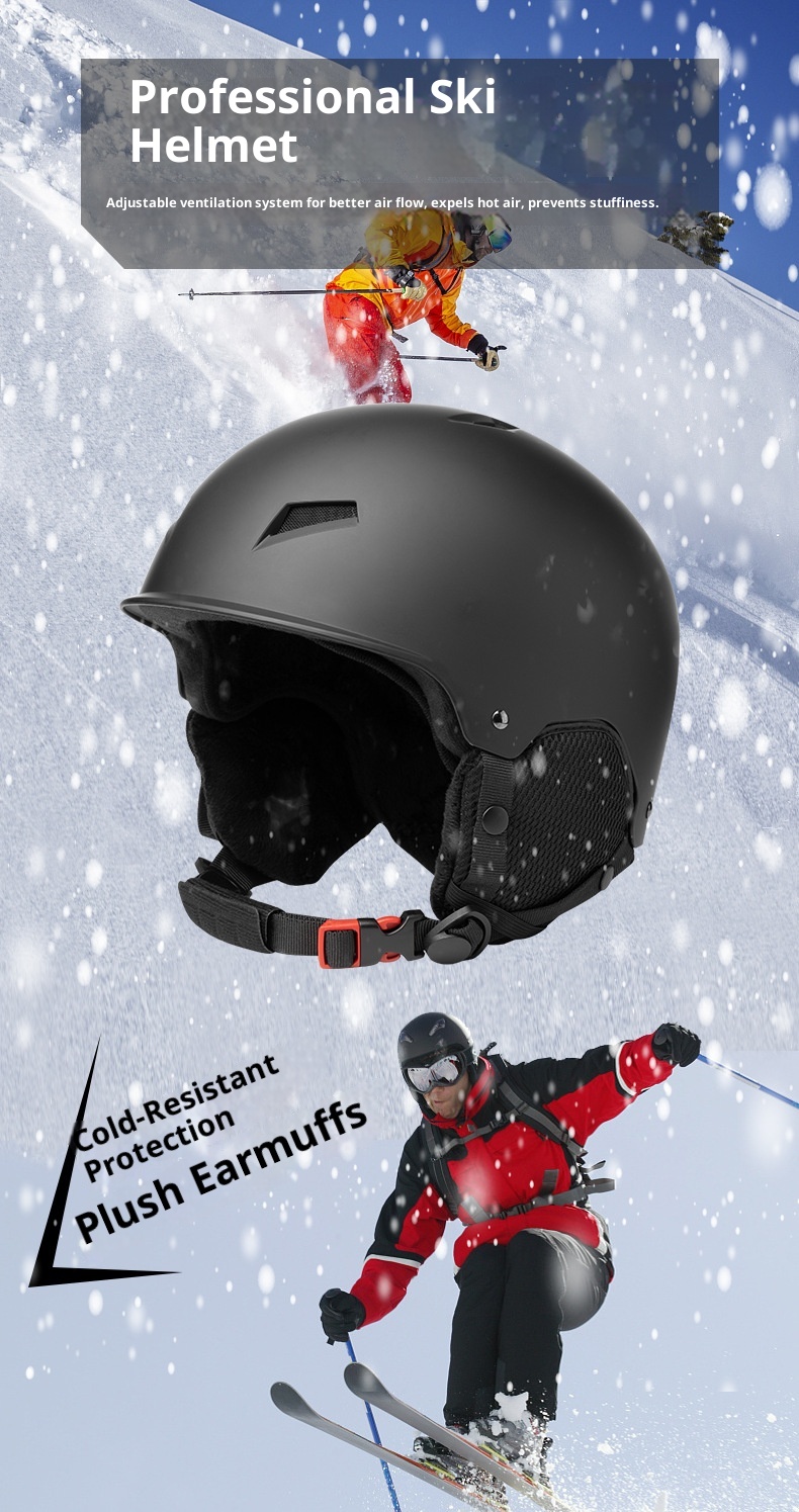 001 Neuer winddichter Skihelm mit Ohrenschutz, warm, für Erwachsene, Unisex, Snowboard- und Fahrradhelm, Winterhelm_voghion.com