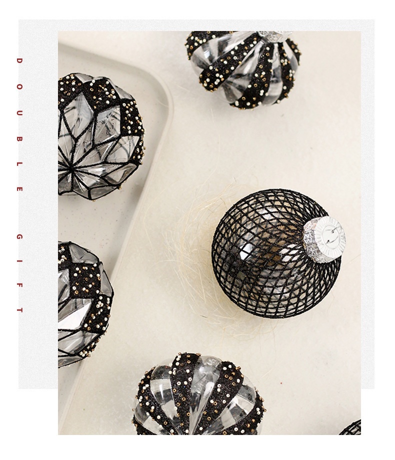 Lillian Electroplated Ball 8cm Christmas Tree Pendant Champagne Color Hanging Ornament Decoration Set 6cm Gold Wholesale_voghion.com