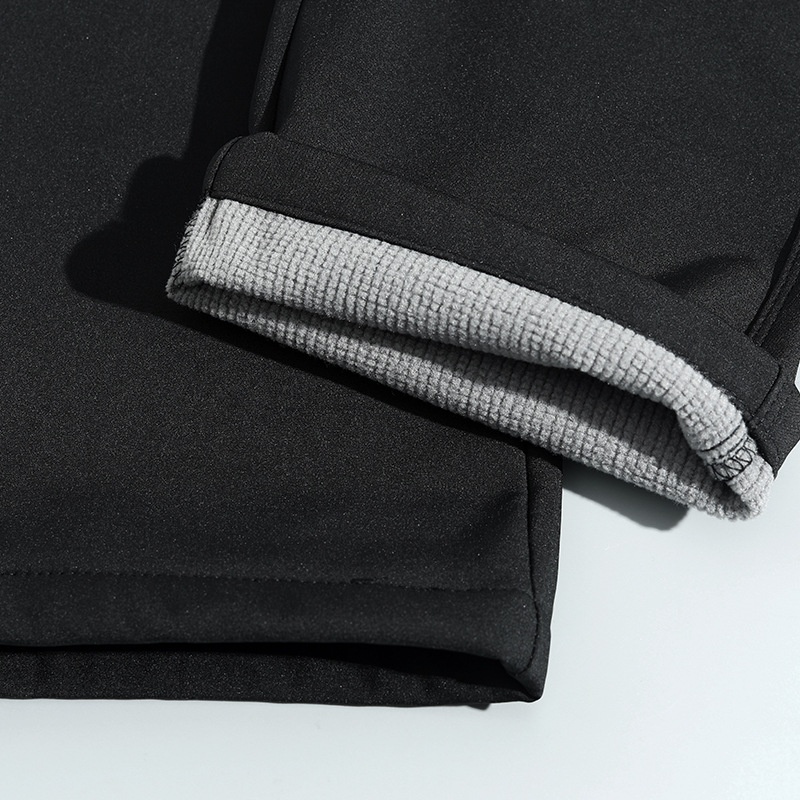 001 Outdoor Men's Waterproof Windproof Sports Soft Shell Pants With Fleece Lining For Wath, Hiking Pants, Thickened And_voghion.com