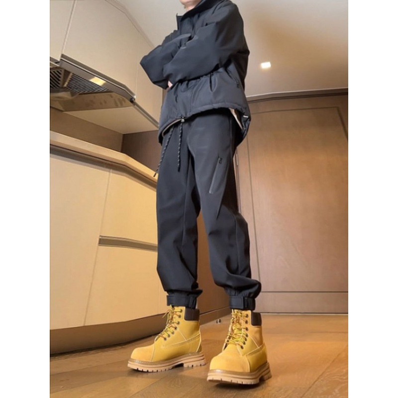 001 American Style Outdoor Functional Waterproof Softhell Men Winter High Street Fleece Lined Velcro Ski Hiking Jogger_voghion.com