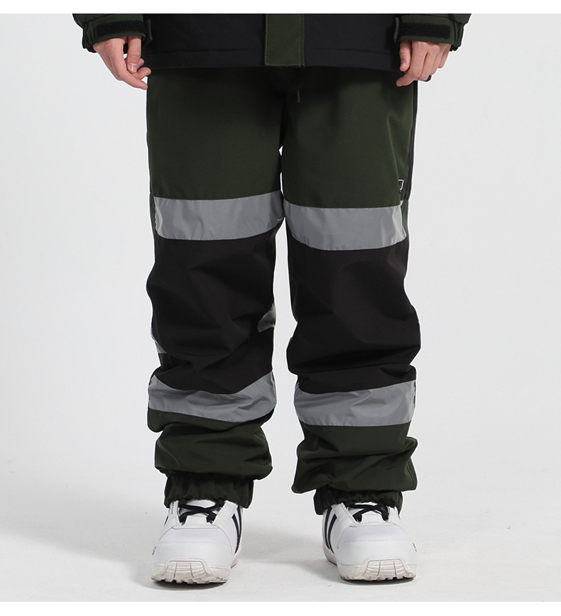 001 Gsousnow Luminous Color Block Snow Unisex 2021 Waterproof Warm Snowboard Pants_voghion.com