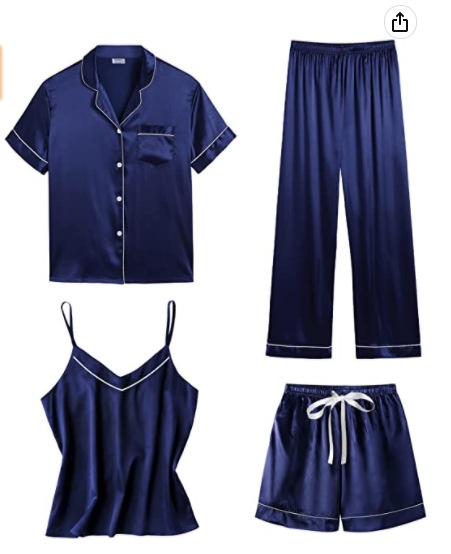 ChicShe European And American Foreign Trade Women' Homewear Simple Fahion Sexy Camiole Pajama Thin Four-Piece Set All_voghion.com