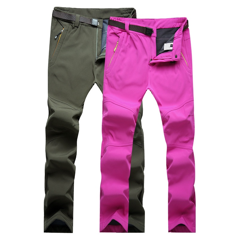 001 Wholesale Outdoor Men's Soft Shell Jacket Thickened Fleece Warm Breathable Windproof Mountaineering Casual Stretch Pants_voghion.com