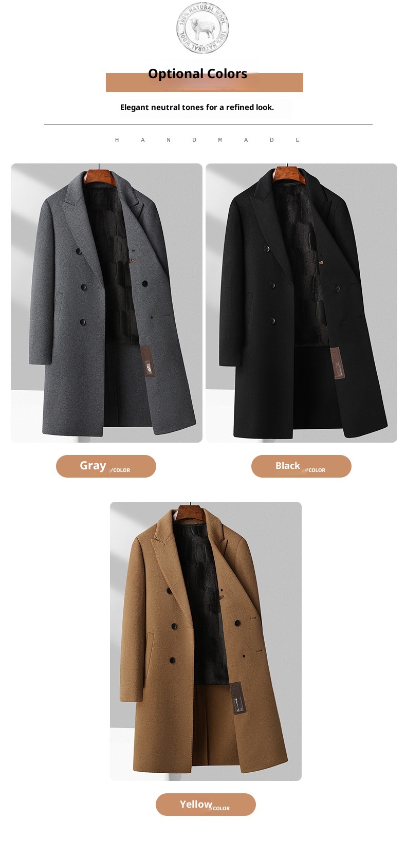 boy 100% Double-Breasted Over-the-Knee Long 2025 Autumn Winter Velvet Lined Reversible Wool Coat For Men_voghion.com