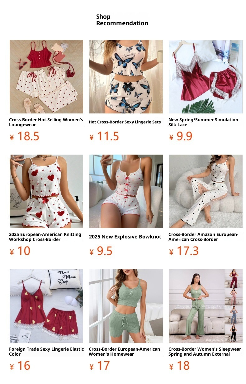 ChicShe European And American Sexy Lingerie Cross-Border Trade Women's Pajamas Four-Piece Plus Size Nightgown Camisole Set_voghion.com