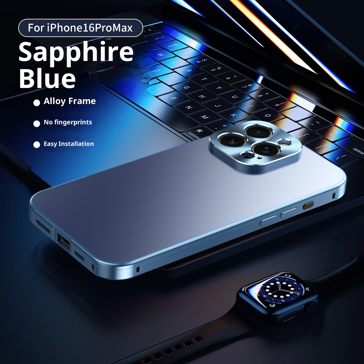 TechGlobe Cross-border New Metal Magnetic Anti-drop Case For IPhone 16/15/14/13/12/Pro Max_voghion.com