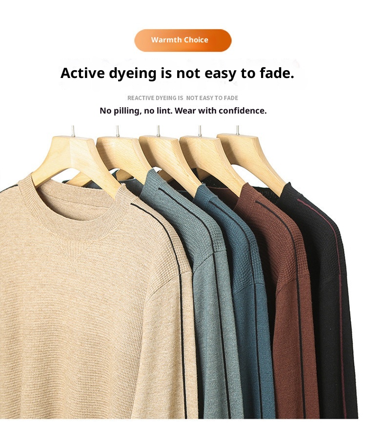 boy Thin Long Sleeve Knitted Wool For Men, Spring And Autumn, Round Neck, Casual Versatile Stretchy Trendy Fashion Base_voghion.com