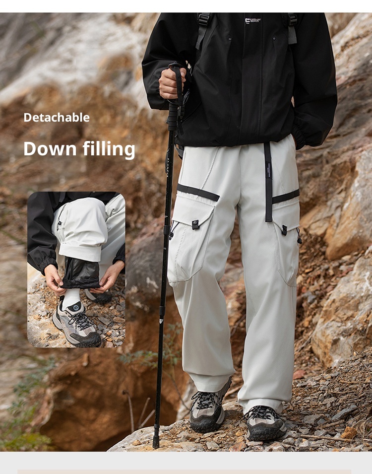 001 Camel HJCAMEL Giacca da esterno staccabile da uomo, pantaloni cargo sportivi larghi invernali nuovi_voghion.com