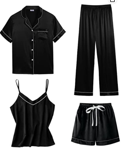 ChicShe European And American Foreign Trade Women' Homewear Simple Fahion Sexy Camiole Pajama Thin Four-Piece Set All_voghion.com