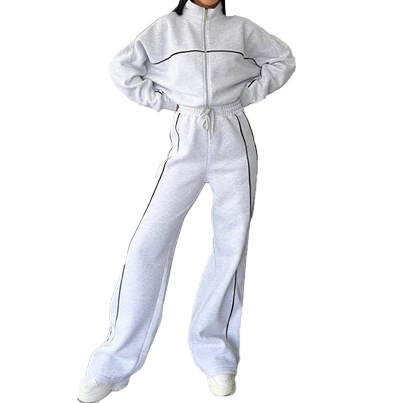 ChicShe 2025 Primavera Nuovo Stile Europeo e Americano Casual Cardigan con Cerniera a Collo Alto e Lacci Felpa Sportiva alla Moda_voghion.com