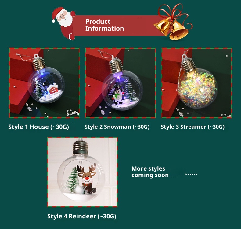 Boule lumineuse transparente à suspendre pour fenêtre - Décoration de Noël Lillian_voghion.com