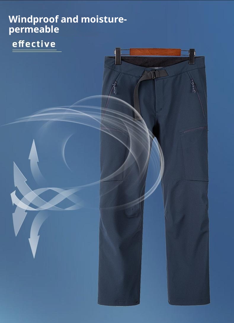 001 Outdoor Sports Zimowe wiatroszczelne, wodoodporne, laminowane, ciepłe, miękkie spodnie trekkingowe z polaru_voghion.com