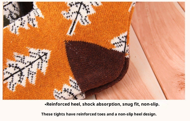 Lillian Autumn Winter Thickened Warm Christmas Tree Terry Women's Heart Deer Rabbit Wool Mid-Calf Maternity Socks Soft_voghion.com