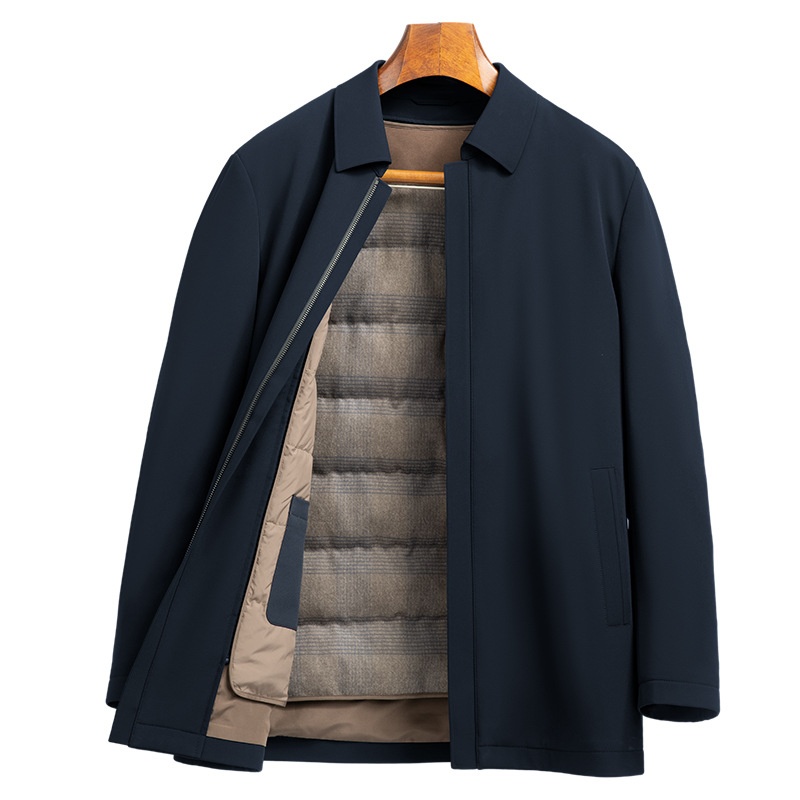 boy Thickened Detachable Goose Down Liner Executive High-end Coat Men's Formal Business Warm Winter Jacket_voghion.com