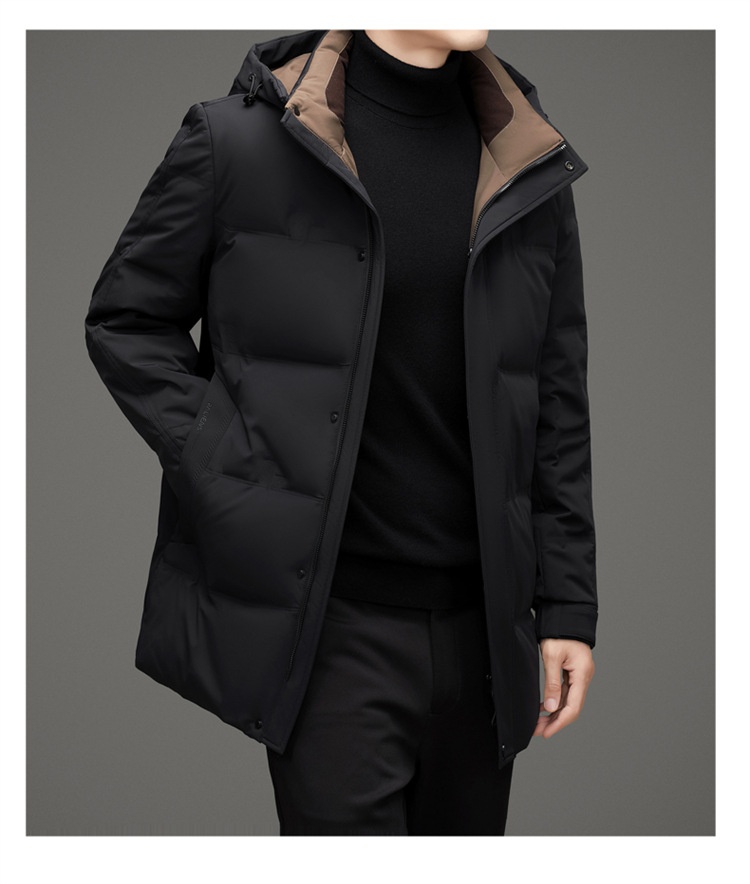 boy Daikumen Thickened 2025 Winter New Mid-Length Outdoor Hooded Down Jacket Men's Clothing_voghion.com