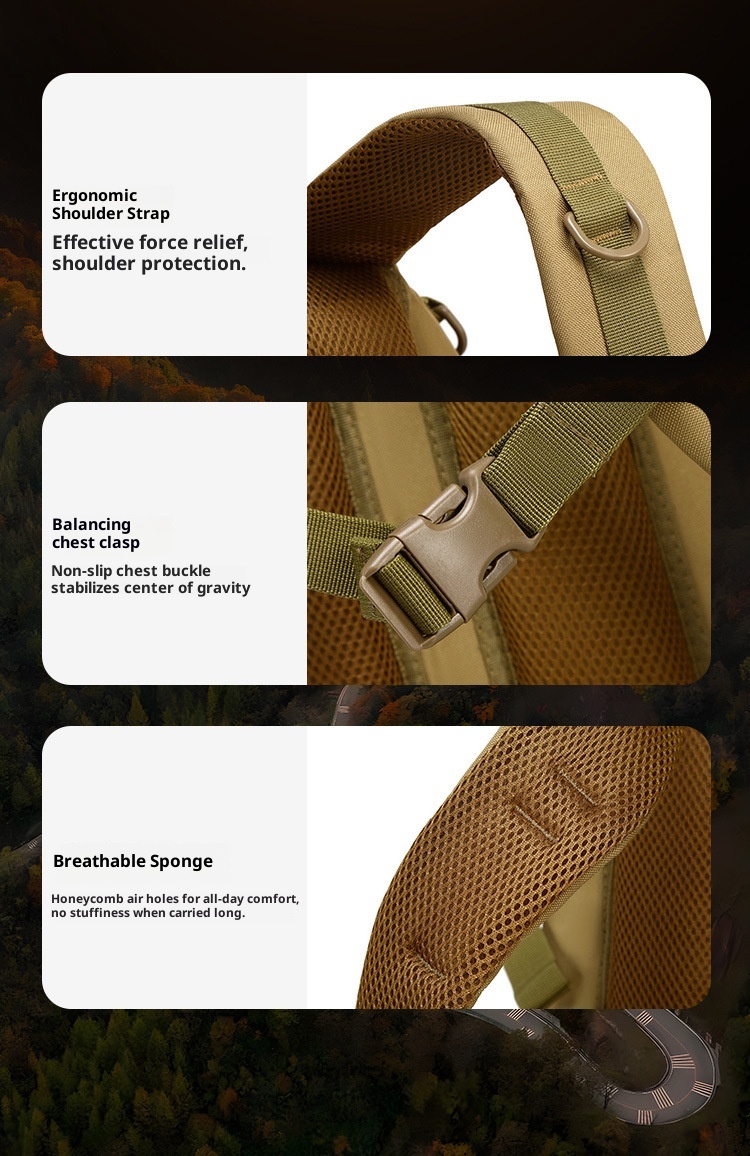 ActiveGo Taktischer Rucksack mit großem Fassungsvermögen, wasserdicht, abriebfest, multifunktional, für Bergsteigen, Wandern, Reisen, Herren_voghion.com