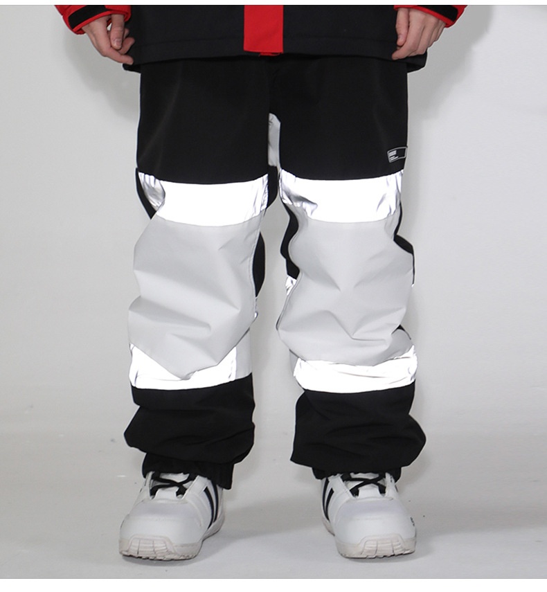 001 Gsousnow Luminous Color Block Snow Unisex 2021 Waterproof Warm Snowboard Pants_voghion.com