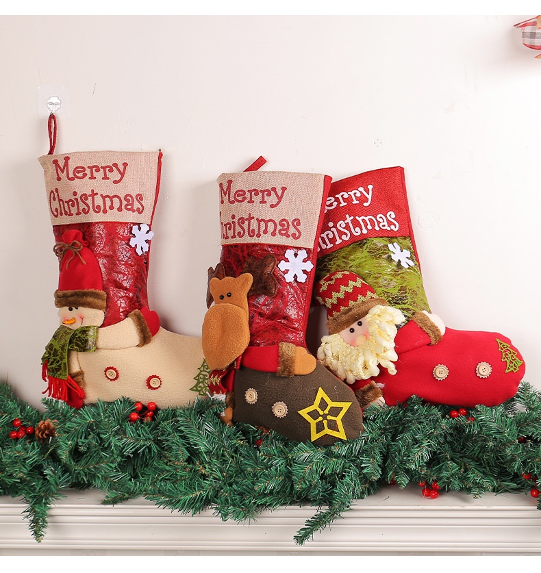 Lillian Big Head Doll Hong Kong Love 3D Santa Claus Extra Large Thickened Christmas Socks Wholesale_voghion.com