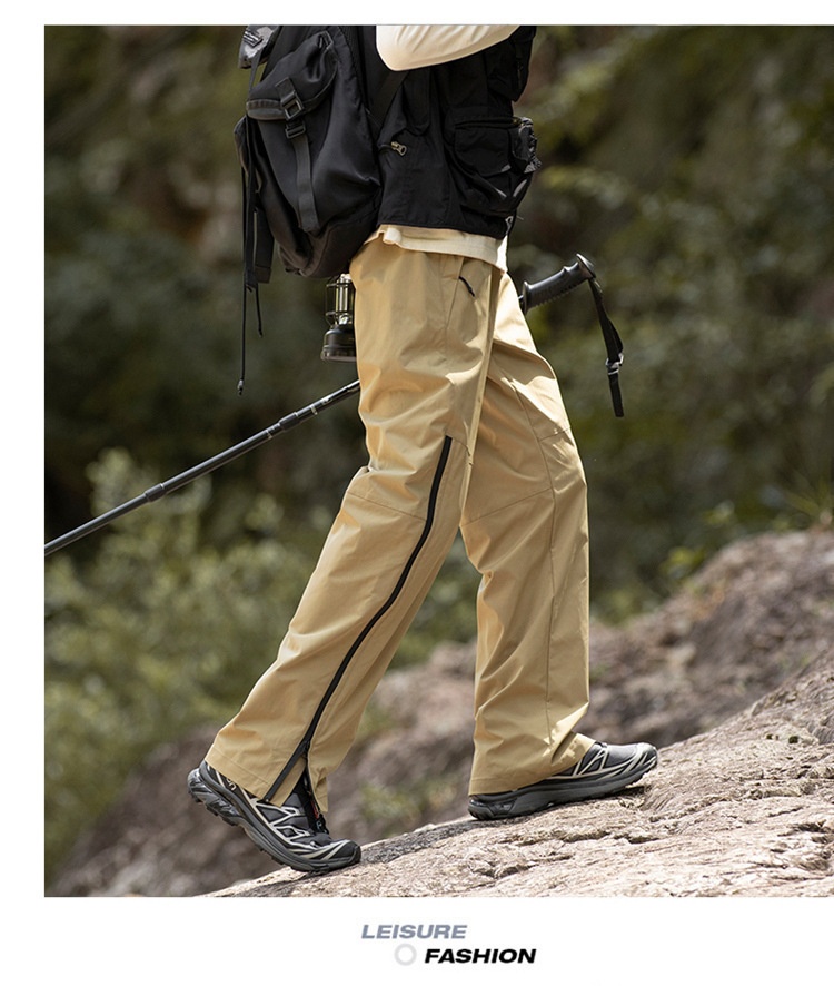 001 Spring And Autumn Outdoor Waterproof Hiking Men, Functional Zipper Straight Leg Cargo Casual Pants For Men_voghion.com