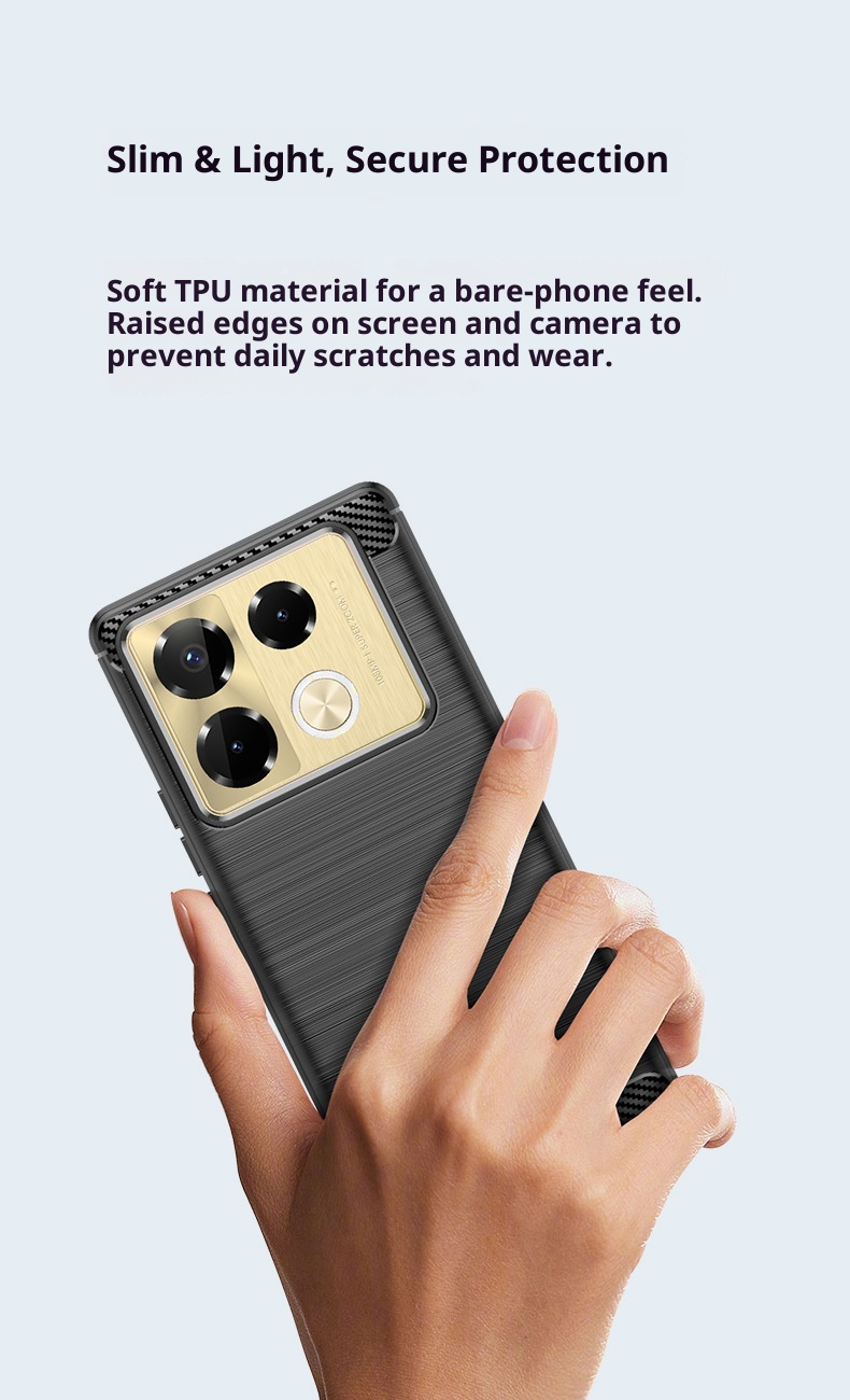 TechGlobe Schutzhülle, geeignet für Transsion Note40 und Infinix Note40Pro+ 5G, gebürstetes, stoßfestes Softcase_voghion.com