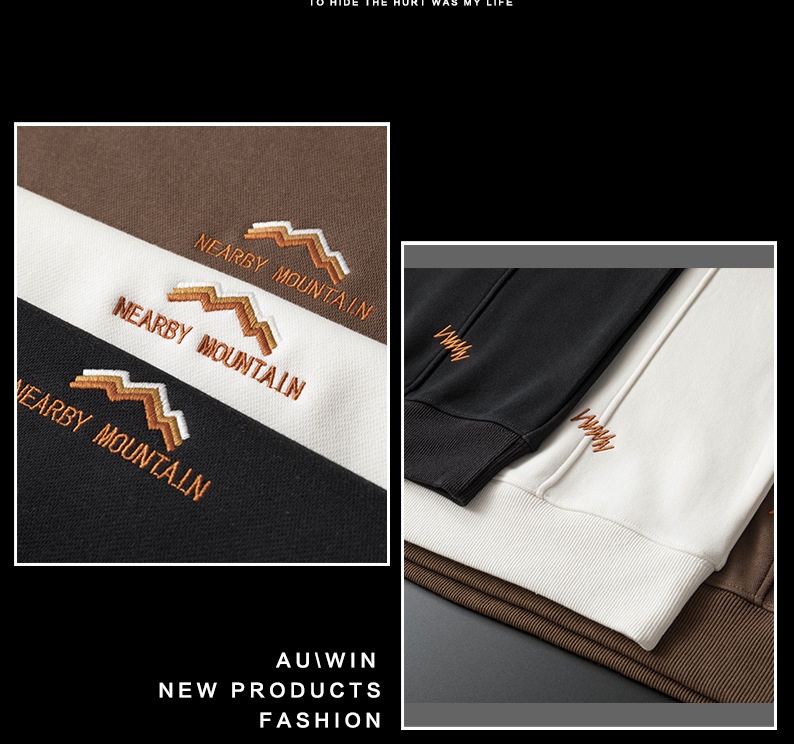 Felpa invernale imbottita con fodera in pile Anyang per uomo 2024, nuovo strato di base con scollo rotondo, calda e casual da uomo_voghion.com